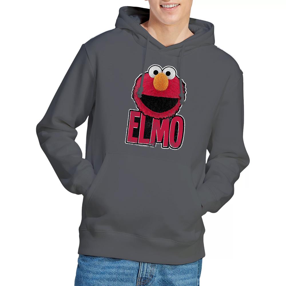 Charcoal - Back - Sesame Street Unisex Adult Elmo Smile Hoodie