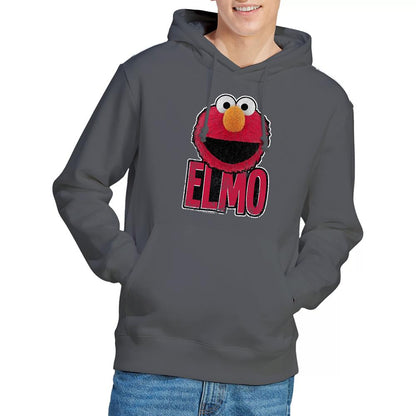 Charcoal - Back - Sesame Street Unisex Adult Elmo Smile Hoodie