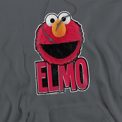 Charcoal - Side - Sesame Street Unisex Adult Elmo Smile Hoodie