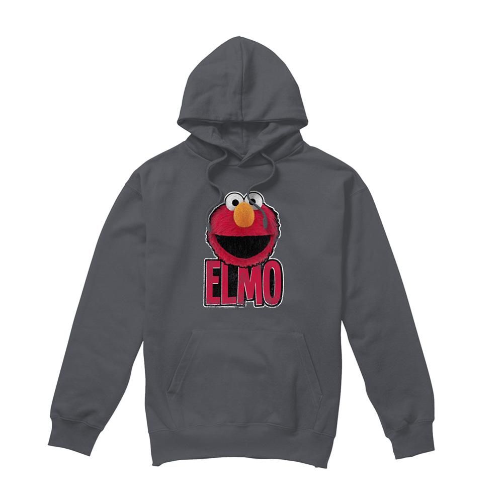 Charcoal - Front - Sesame Street Unisex Adult Elmo Smile Hoodie