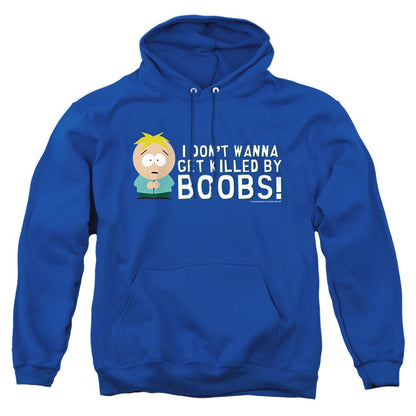 Royal Blue - Front - South Park Unisex Adult Killed By Boobs Hoodie