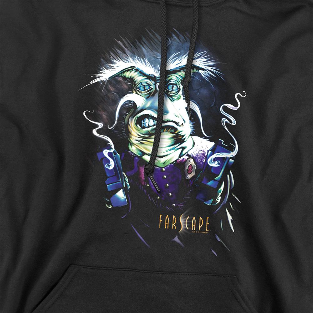 Black - Side - Farscape Unisex Adult Smoking Guns Rygel Hoodie