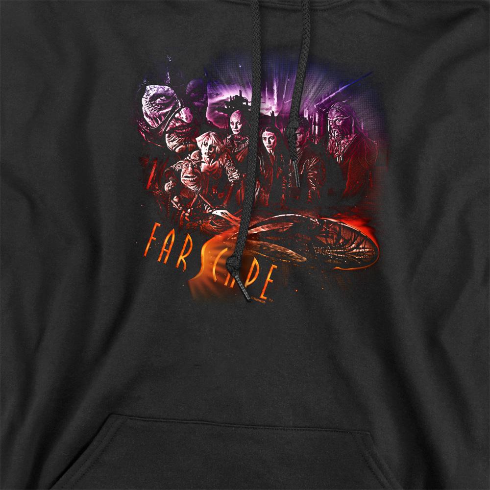 Black - Side - Farscape Unisex Adult Graphic Collage Hoodie