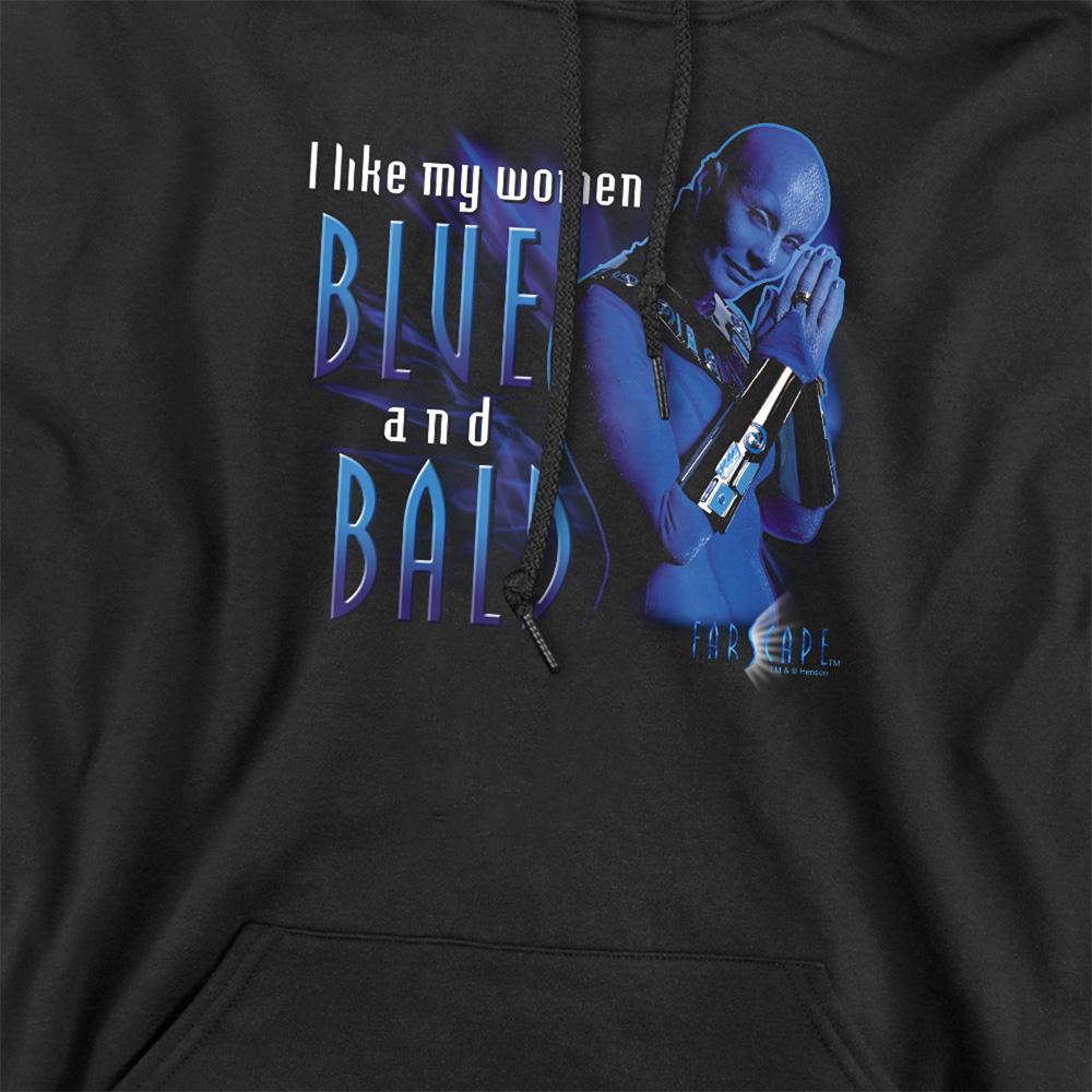 Black - Side - Farscape Unisex Adult Blue And Bald Hoodie