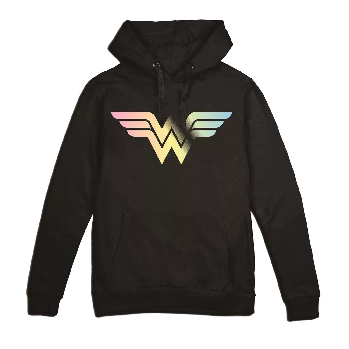 Black - Front - Wonder Woman Womens-Ladies Gradient Logo Hoodie
