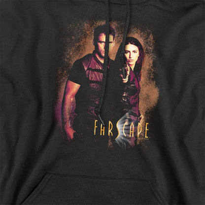 Black - Side - Farscape Unisex Adult Wanted Hoodie