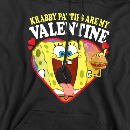 Black - Side - SpongeBob SquarePants Unisex Adult Krabby Patties Are My Valentine Hoodie