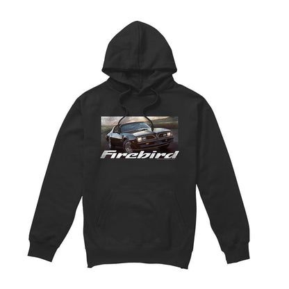 Black - Front - Pontiac Unisex Adult Firebird 76 Hoodie