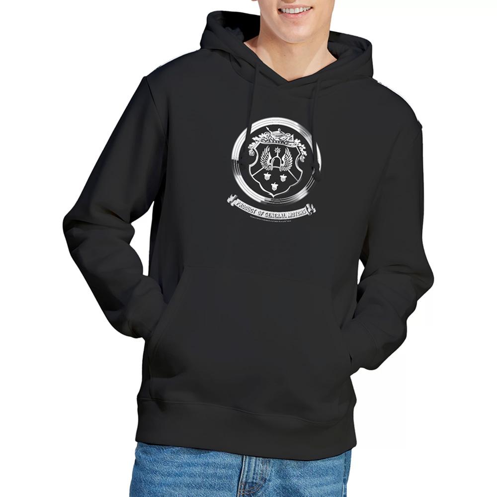 Black - Back - Oldsmobile Unisex Adult 1930s Crest Hoodie