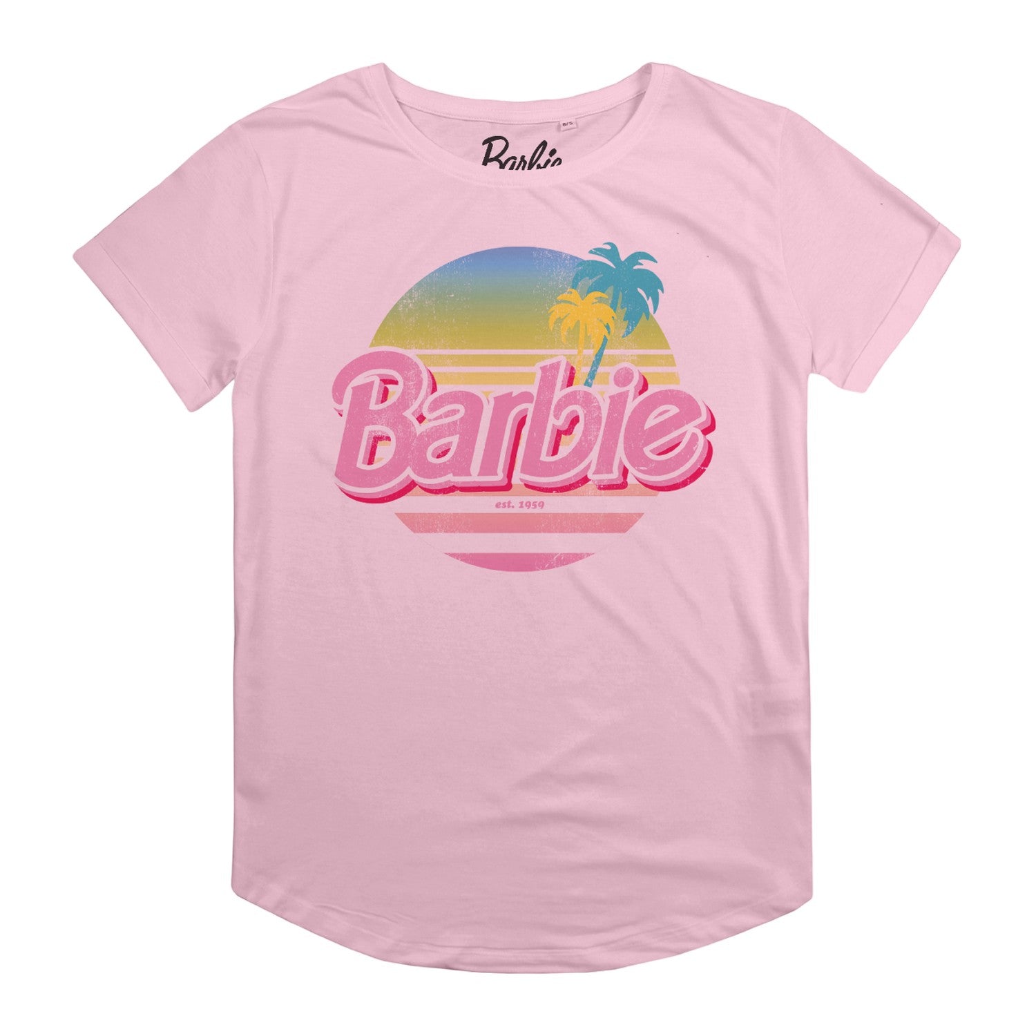 Light Pink - Front - Barbie Womens-Ladies Vacay T-Shirt