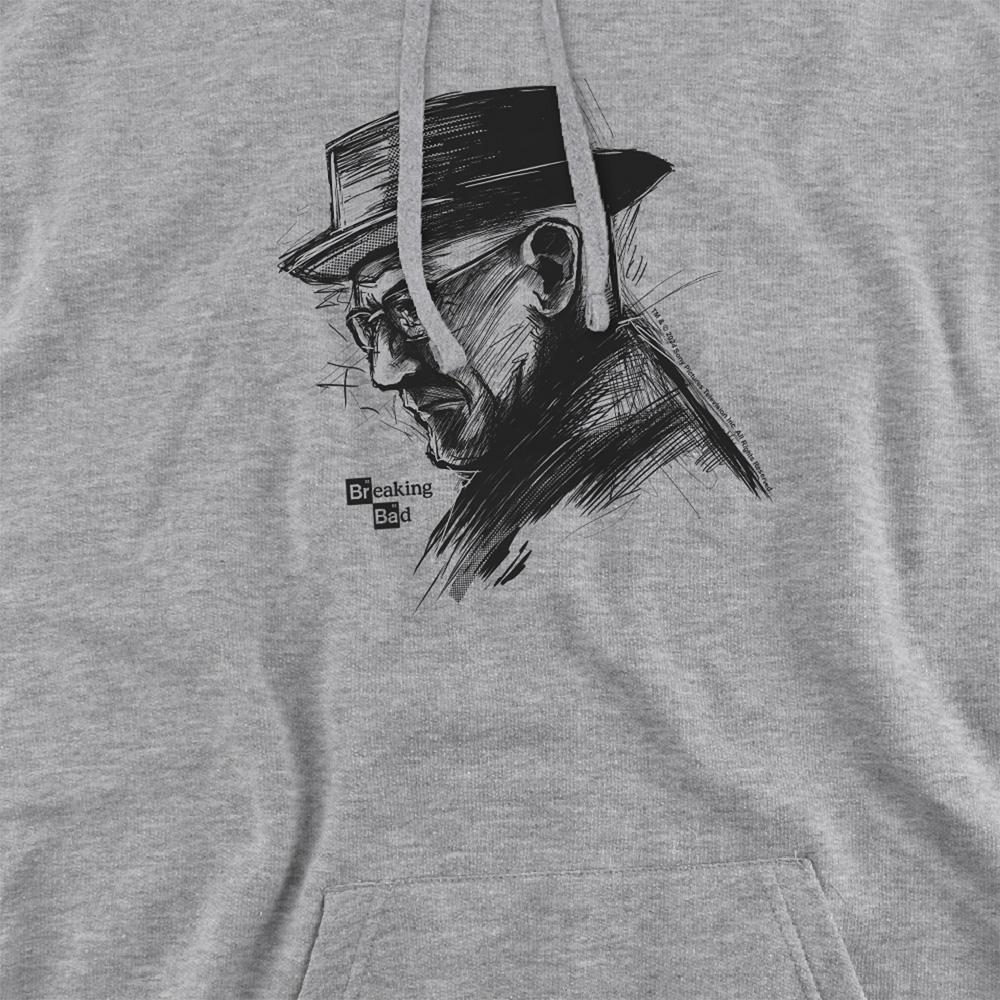 Athletic - Side - Breaking Bad Unisex Adult Heisenberg Sketch Heather Hoodie