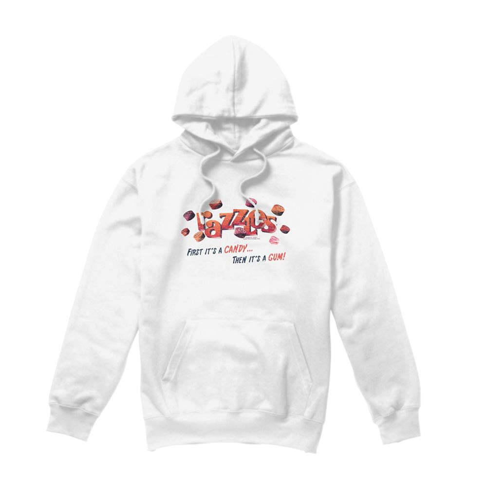 White - Front - Dubble Bubble Unisex Adult A Gum And A Candy Hoodie