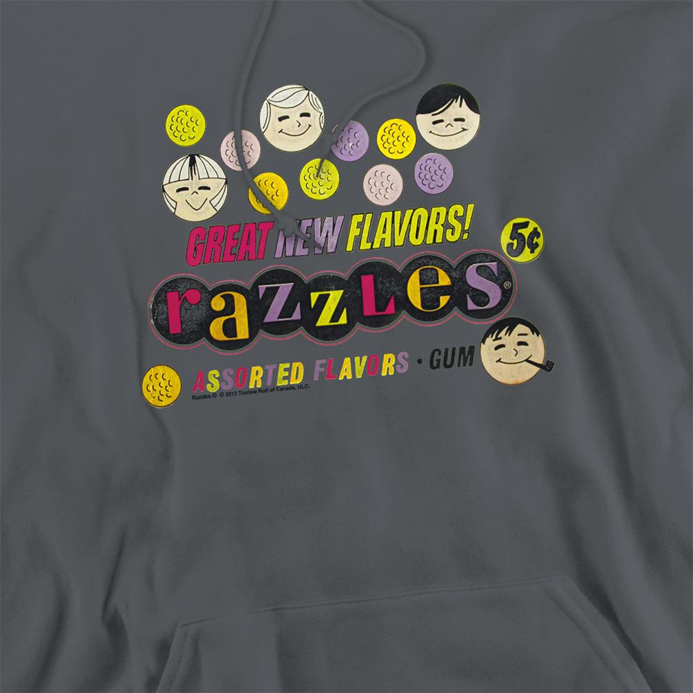 Charcoal - Side - Dubble Bubble Unisex Adult Razzles Retro Box Hoodie