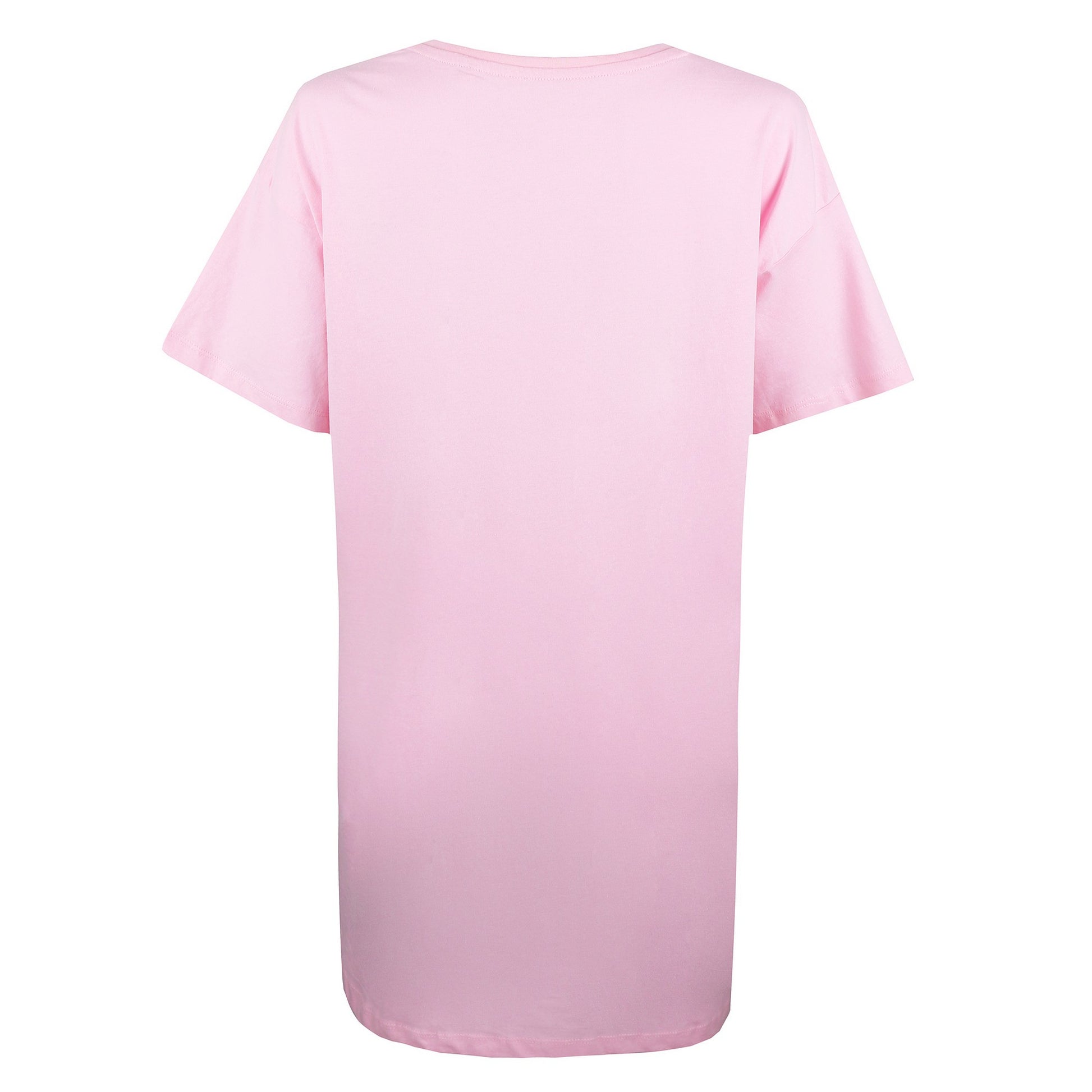 Light Pink - Back - Barbie Womens-Ladies Repeat Logo Long Length T-Shirt