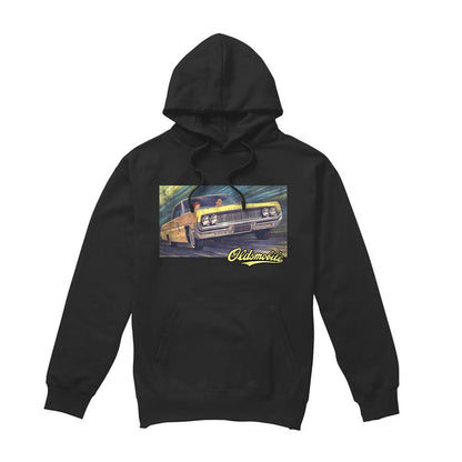 Black - Front - Oldsmobile Unisex Adult Coupe Painting Hoodie