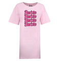 Light Pink - Front - Barbie Womens-Ladies Repeat Logo Long Length T-Shirt