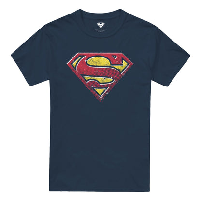 Navy - Front - Superman Mens Pop Art Logo T-Shirt