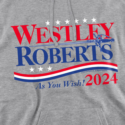 Athletic Heather - Side - The Princess Bride Unisex Adult Westley Roberts For President As You Wish 2024 Heather Hoodie