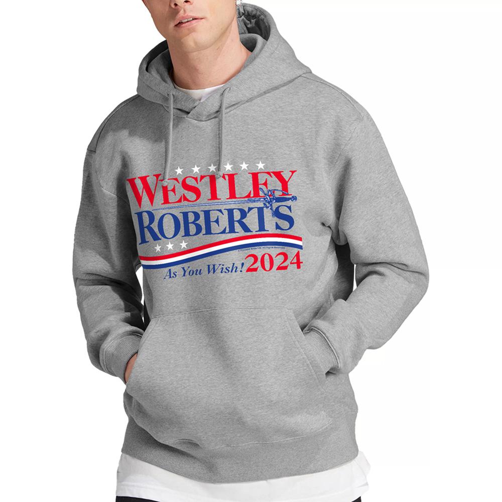 Athletic Heather - Lifestyle - The Princess Bride Unisex Adult Westley Roberts For President As You Wish 2024 Heather Hoodie