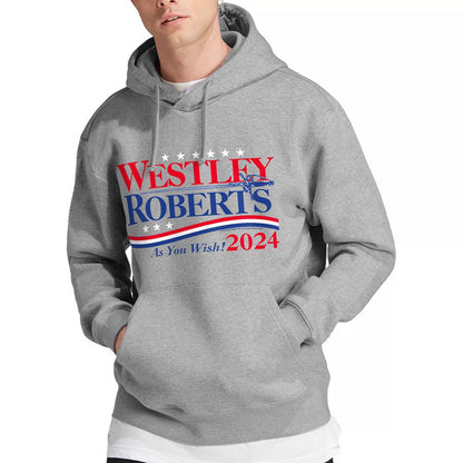 Athletic Heather - Lifestyle - The Princess Bride Unisex Adult Westley Roberts For President As You Wish 2024 Heather Hoodie