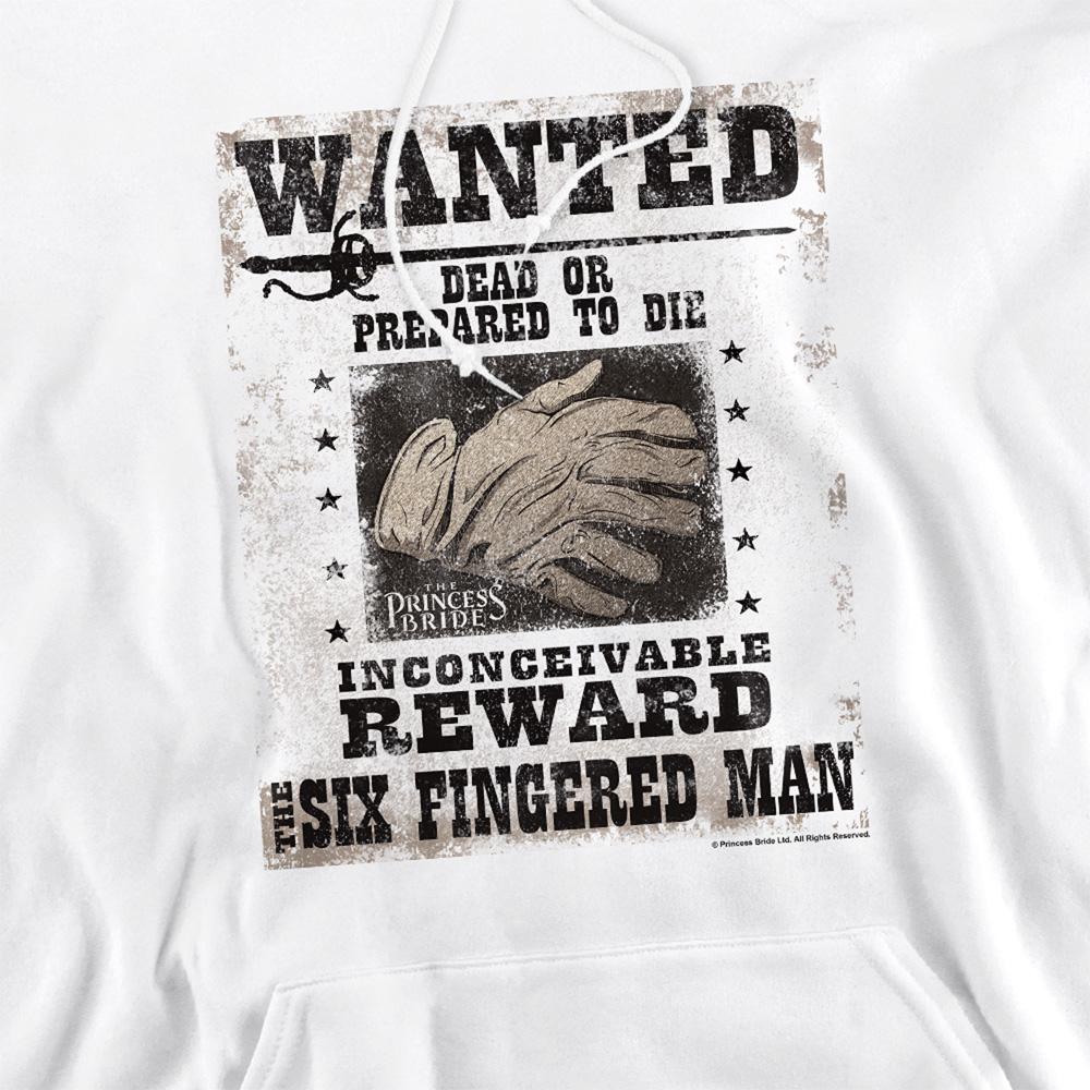 White - Side - The Princess Bride Unisex Adult Wanted 6 Fingered Man Hoodie