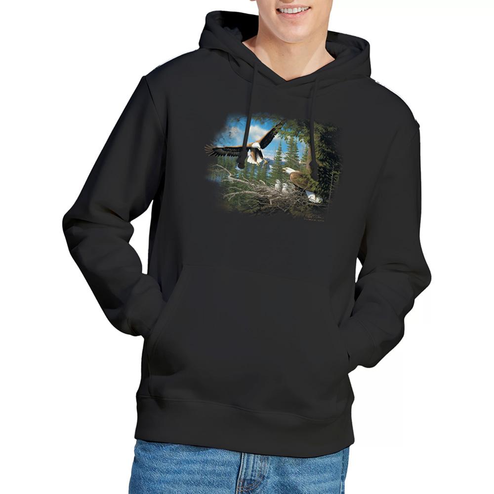 Black - Lifestyle - Wildlife Unisex Adult Bald Eagles Hoodie