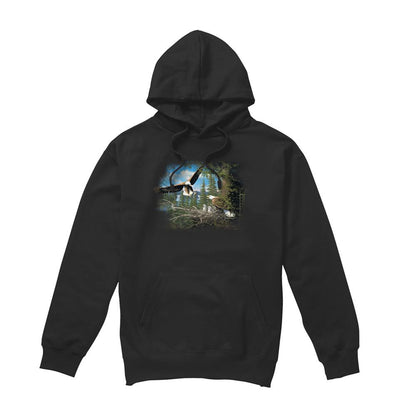 Black - Front - Wildlife Unisex Adult Bald Eagles Hoodie