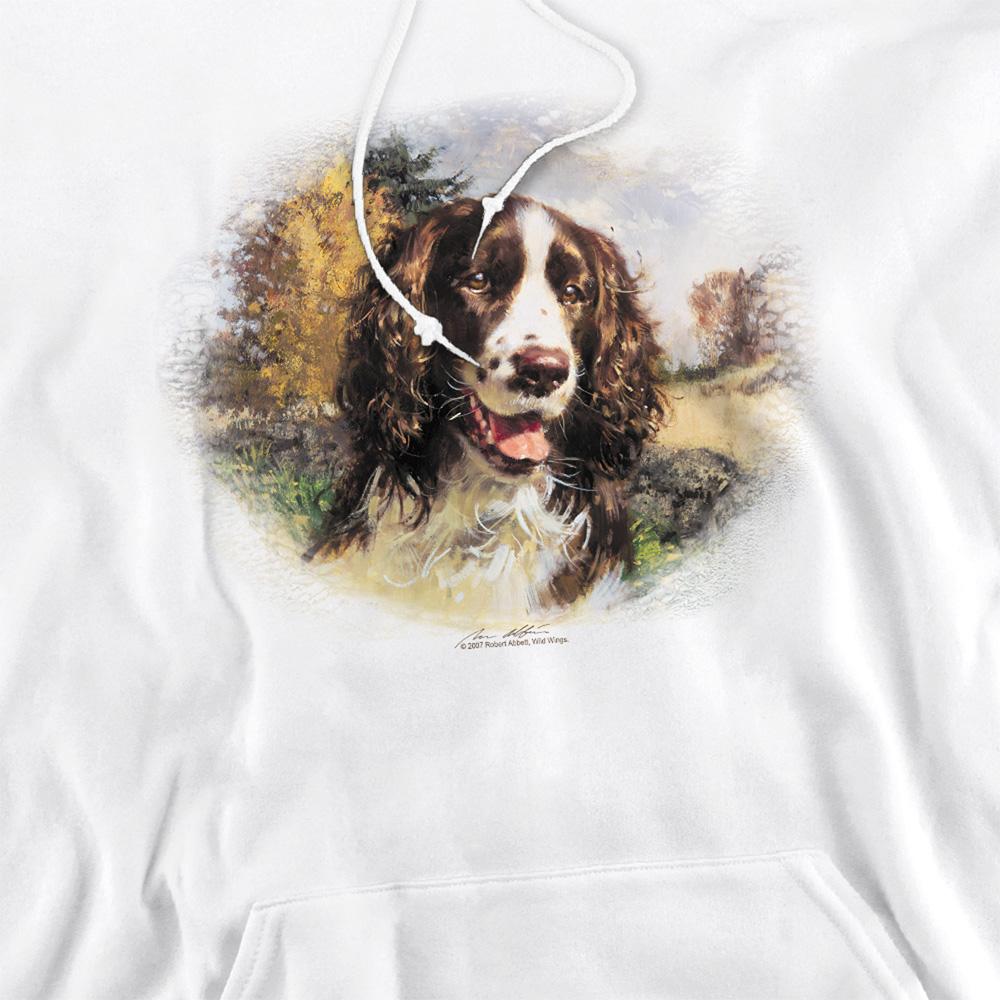 White - Side - Wildlife Unisex Adult Springer Spaniel Head Hoodie