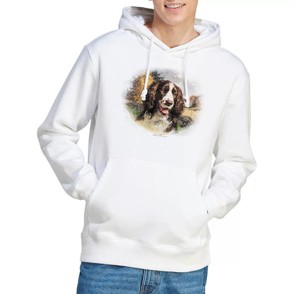 White - Lifestyle - Wildlife Unisex Adult Springer Spaniel Head Hoodie