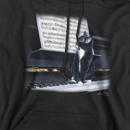 Black - Side - Wildlife Unisex Adult Kitten On The Keys Hoodie