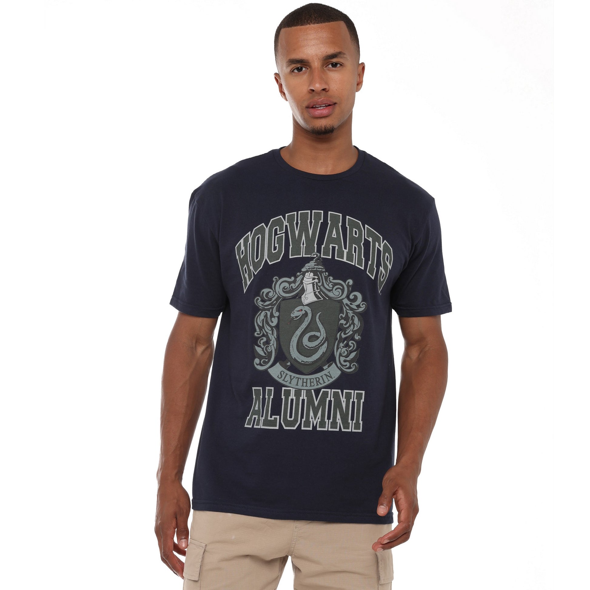 Navy - Side - Harry Potter Mens Slytherin Alumni T-Shirt