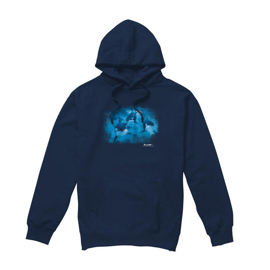 Navy - Front - Wildlife Unisex Adult Pod Of Orcas Hoodie
