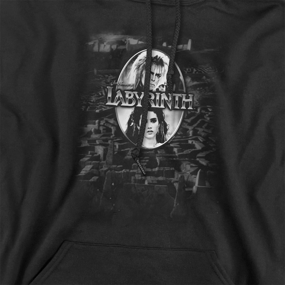 Black - Side - Labyrinth Unisex Adult Maze Hoodie