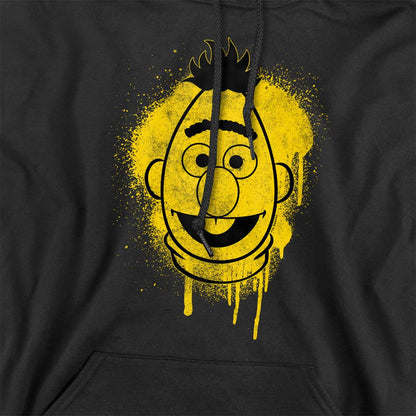 Black - Side - Sesame Street Unisex Adult Bert Graffiti Hoodie