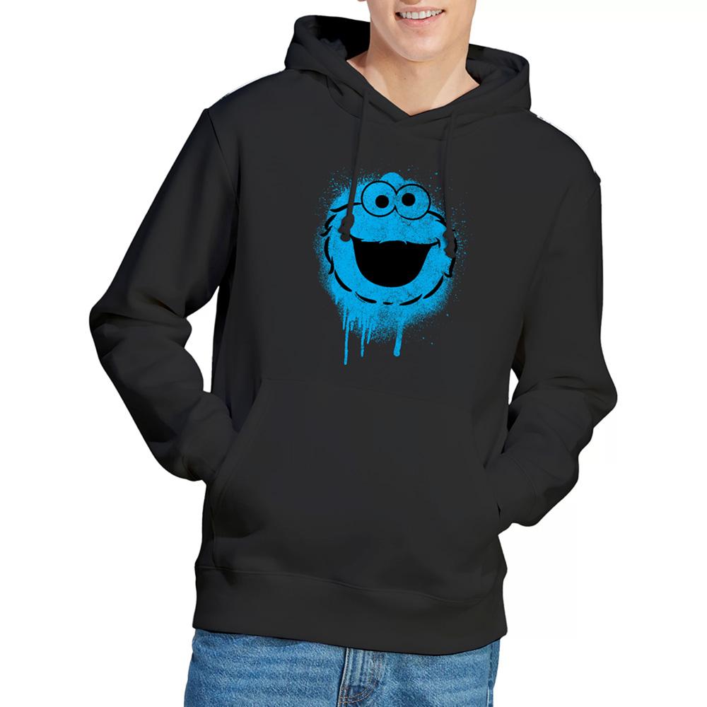 Black - Lifestyle - Sesame Street Unisex Adult Cookie Monster Graffiti Hoodie