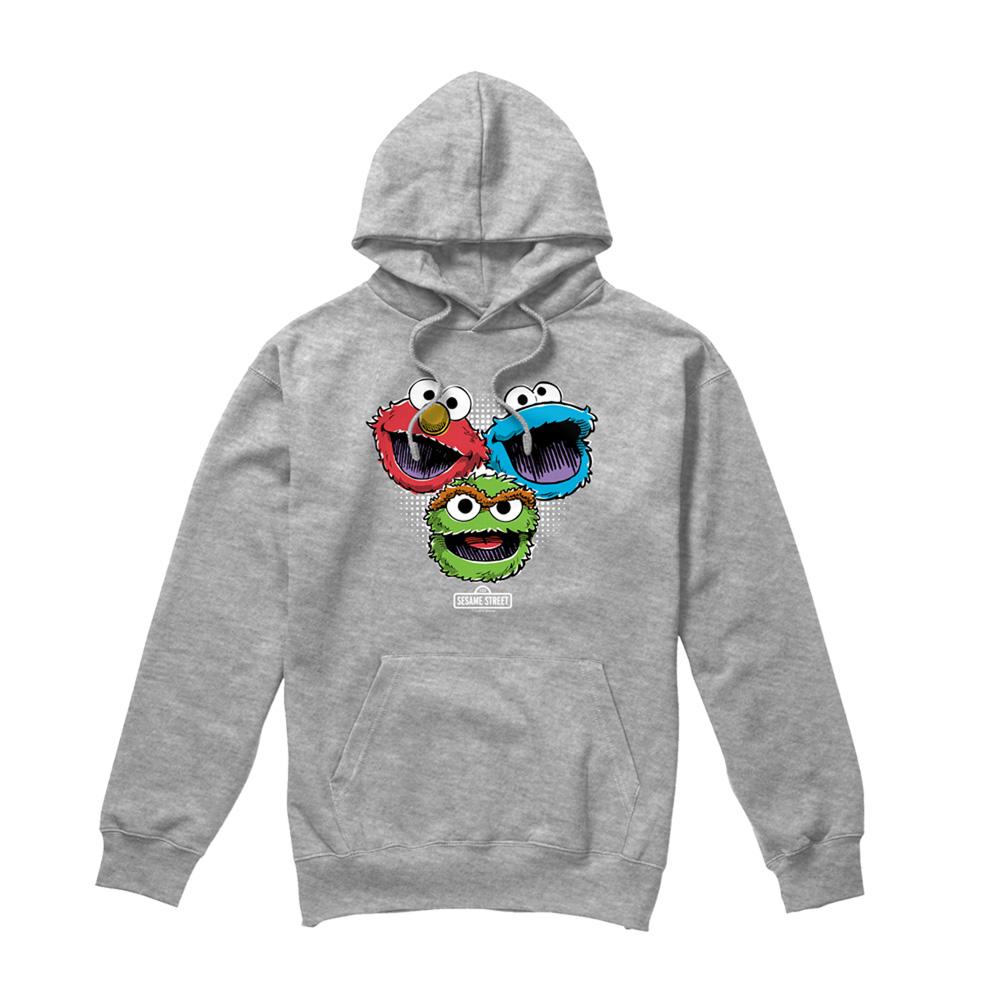 Athletic Heather - Front - Sesame Street Unisex Adult Halftone Heads Heather Hoodie