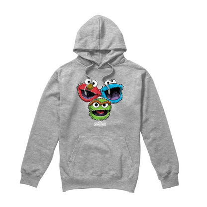 Athletic Heather - Front - Sesame Street Unisex Adult Halftone Heads Heather Hoodie