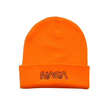 Orange - Front - NASA Mens Outline Logo Beanie