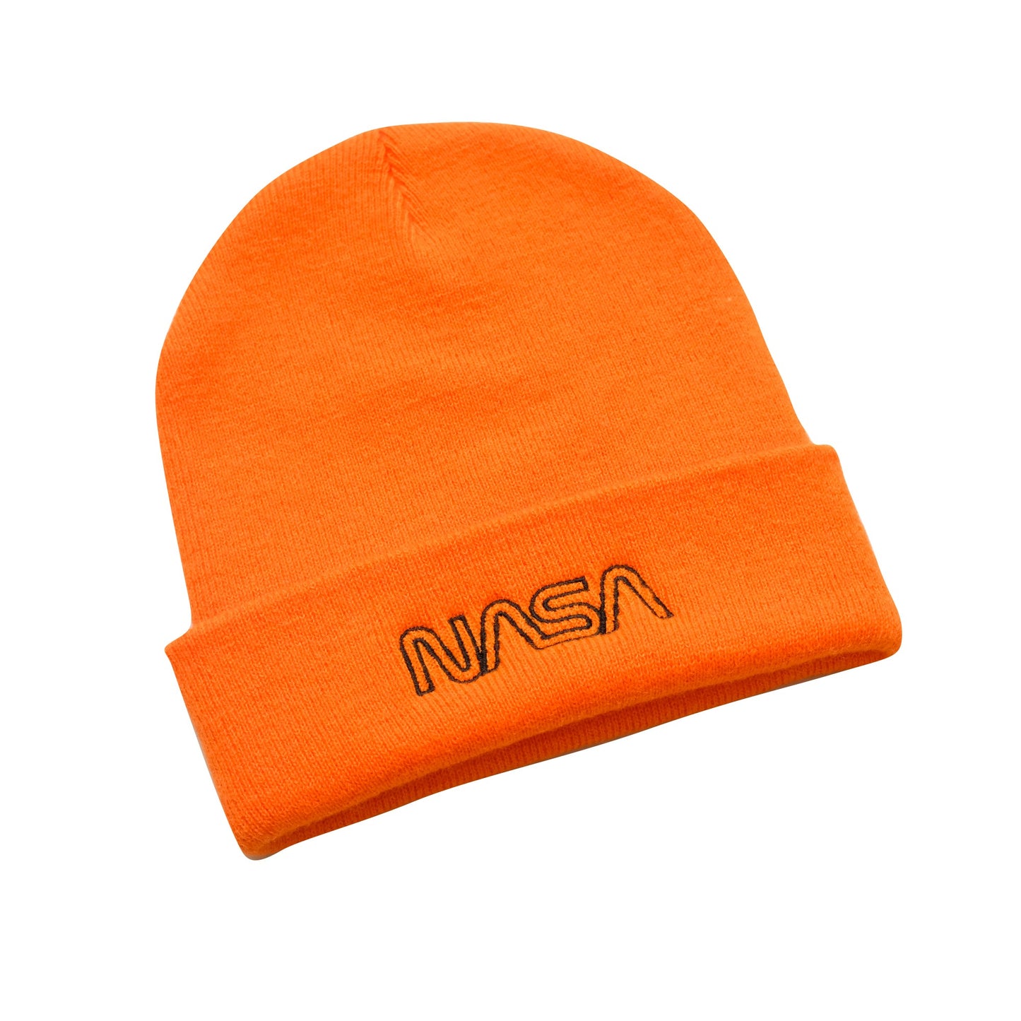 Orange - Side - NASA Mens Outline Logo Beanie