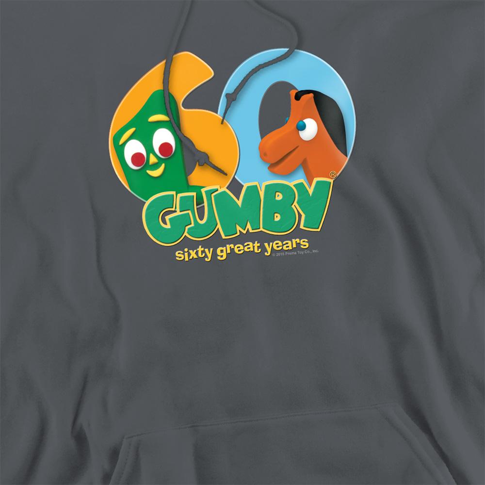Charcoal - Side - Gumby Unisex Adult 60th Hoodie