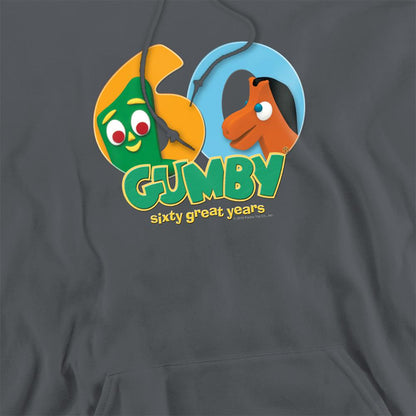 Charcoal - Side - Gumby Unisex Adult 60th Hoodie