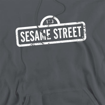 Charcoal - Side - Sesame Street Unisex Adult Logo Hoodie