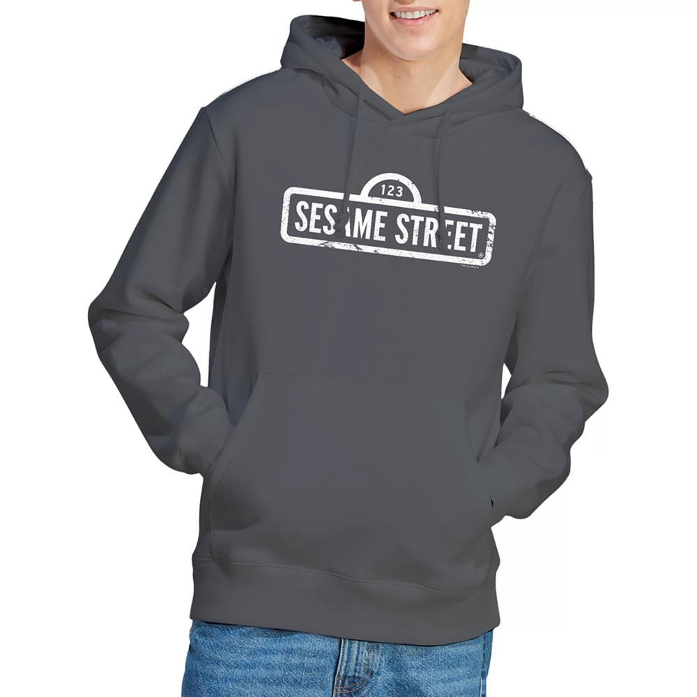 Charcoal - Lifestyle - Sesame Street Unisex Adult Logo Hoodie