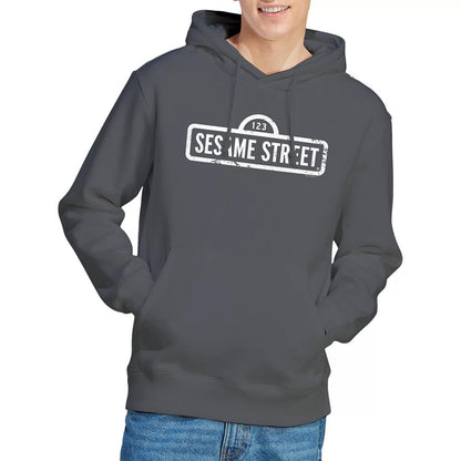 Charcoal - Lifestyle - Sesame Street Unisex Adult Logo Hoodie