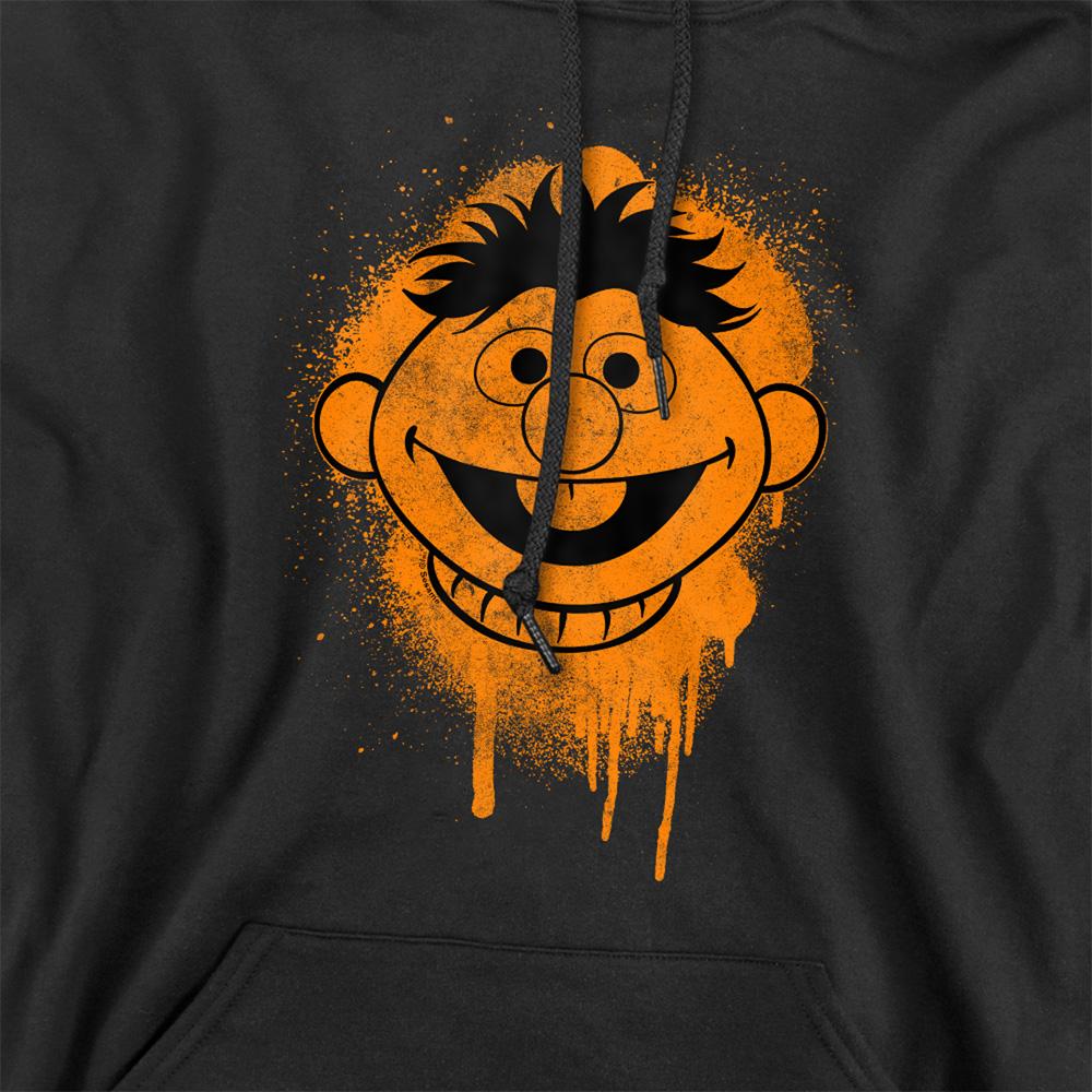 Black - Side - Sesame Street Unisex Adult Ernie Graffiti Hoodie