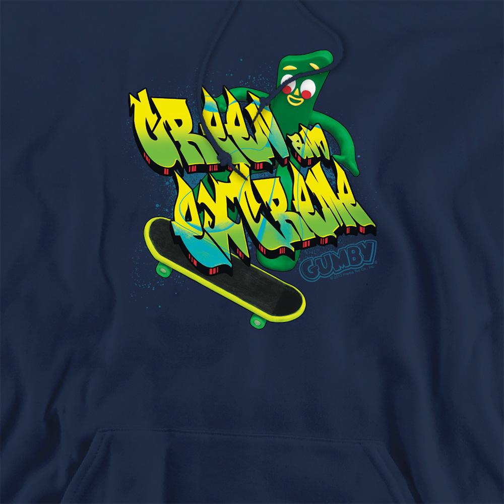 Navy - Side - Gumby Unisex Adult Green And Extreme Hoodie