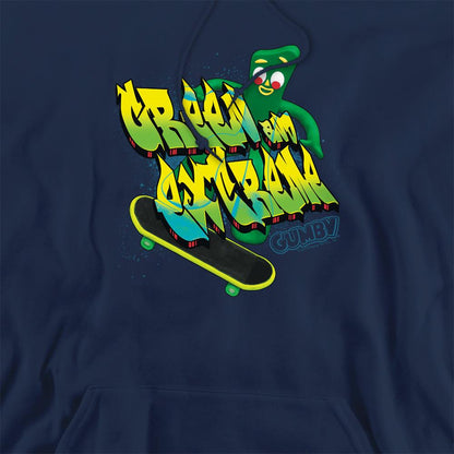 Navy - Side - Gumby Unisex Adult Green And Extreme Hoodie