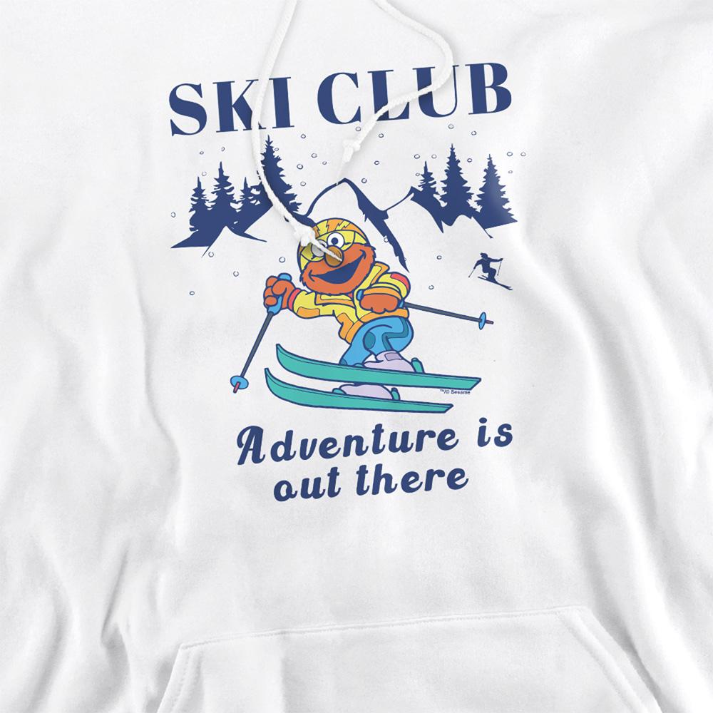White - Side - Sesame Street Unisex Adult Ski Club Adventure Elmo Hoodie