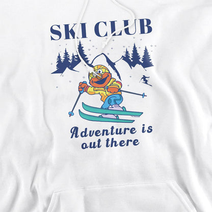 White - Side - Sesame Street Unisex Adult Ski Club Adventure Elmo Hoodie