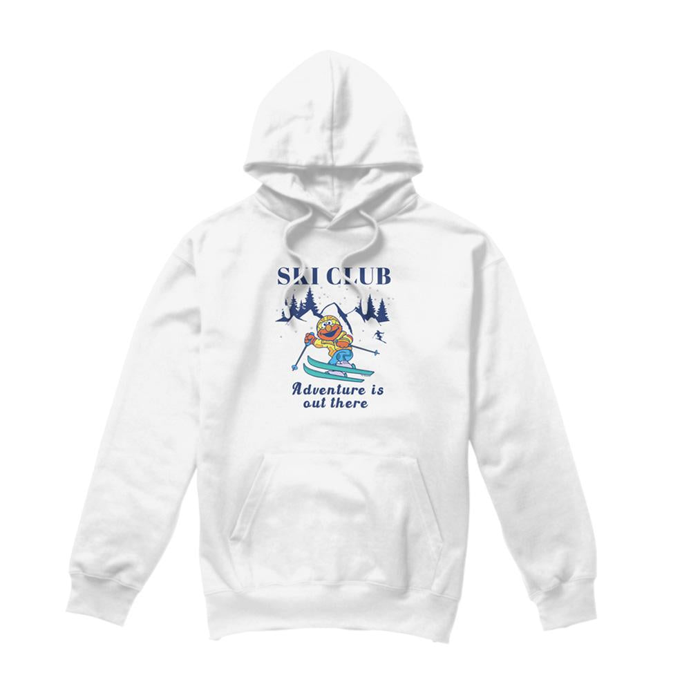 White - Front - Sesame Street Unisex Adult Ski Club Adventure Elmo Hoodie